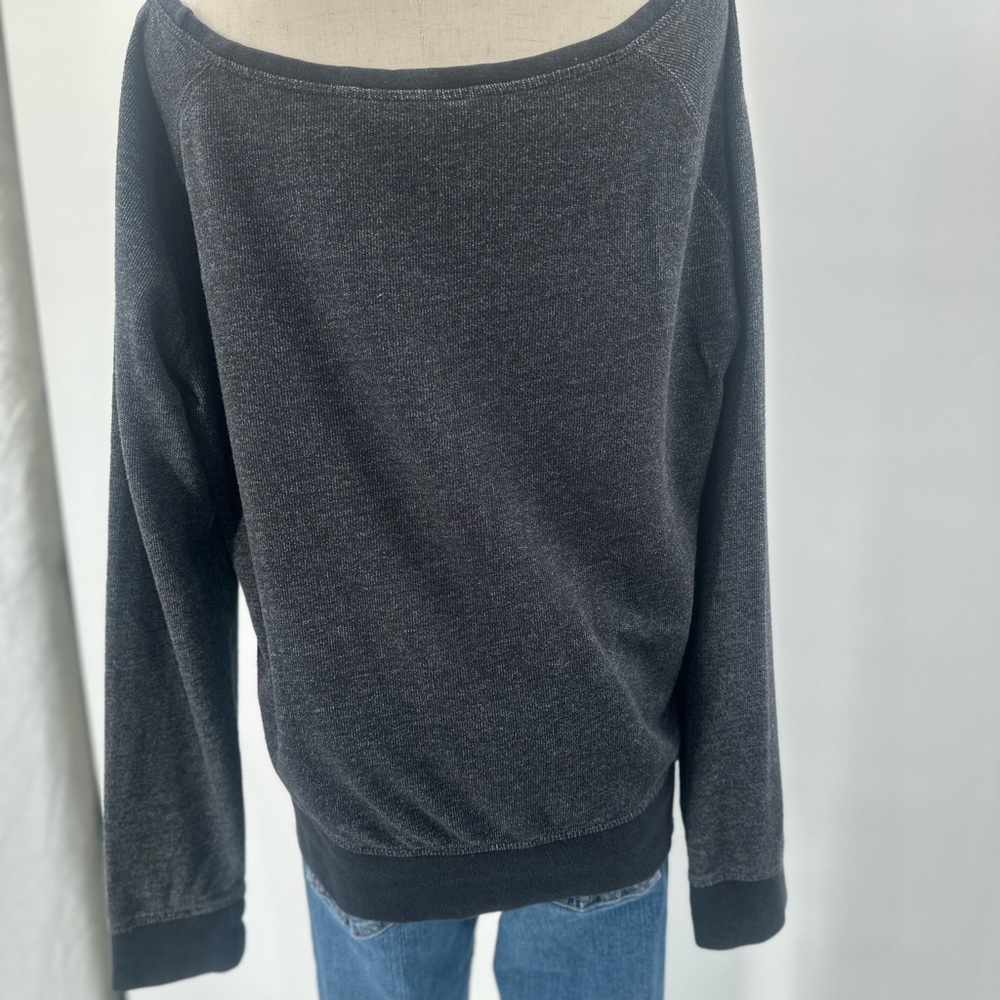 Pact 100% organic cotton Off-Shoulder Black Lightweight Sweater - Picture 5 of 9